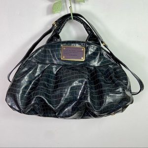 Marc by Marc Jacobs Croc of Q Lil Aidan Satchel Blue Grey